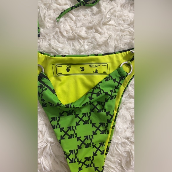 Off-White Side Tie Triangle Bikini Set Blue Green Yellow Ombré US 4 Off-White - Picture 5 of 9